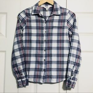 I Love H81 by Forever 21 Plaid Button Down Collared L/S Shirt Top